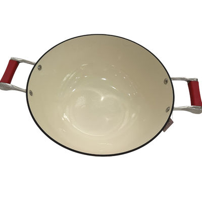 wok cinese della padella del ghisa 15Inch con le maniglie durevoli del ciclo
