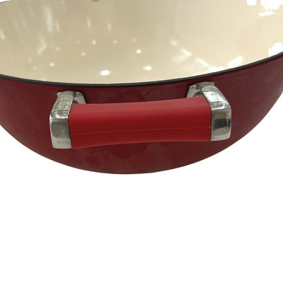 wok cinese della padella del ghisa 15Inch con le maniglie durevoli del ciclo