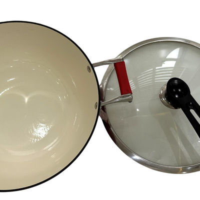wok cinese della padella del ghisa 15Inch con le maniglie durevoli del ciclo