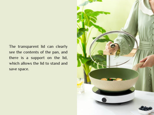 Maniglia termoresistente di Pan With Flat Bottom And del wok cinese versatile 12Inch