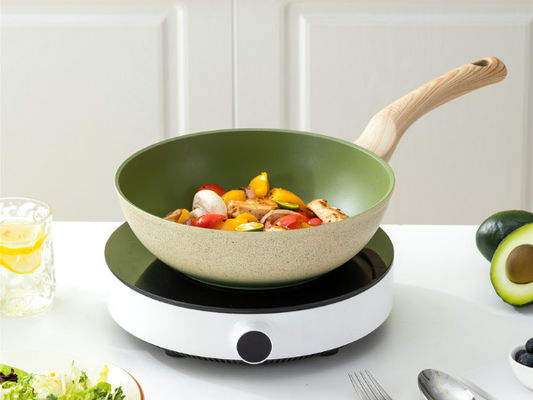 Wok di alluminio premio Pan With Durable Loop Handles