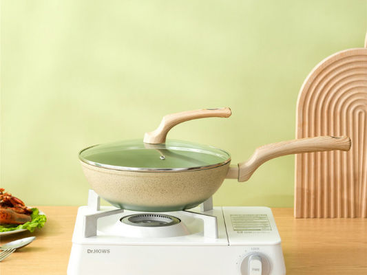 Wok di alluminio premio Pan With Durable Loop Handles