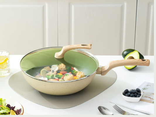 Wok di alluminio premio Pan With Durable Loop Handles