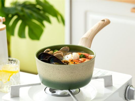 Casseruola di alluminio del wok del ghisa con non il rivestimento del bastone e le maniglie termoresistenti