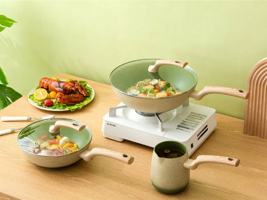 Le pentole di alluminio premio 7Piece hanno messo per verde di Cooktops di induzione