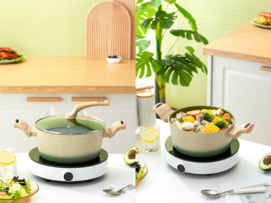 Le pentole di alluminio premio 7Piece hanno messo per verde di Cooktops di induzione
