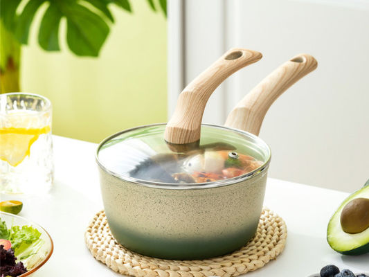 Del bene durevole casseruola di alluminio del bastone non con il coperchio di acciaio inossidabile e restare maniglia fresca