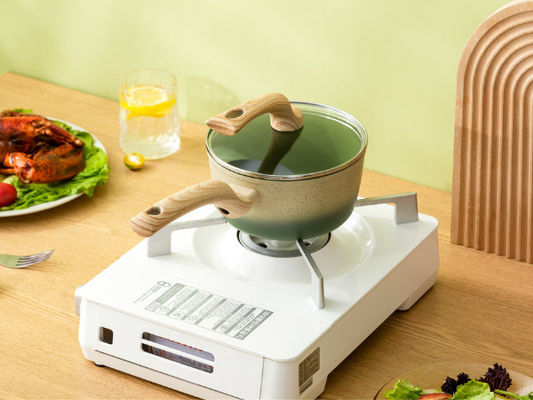 Casseruola di alluminio del wok del ghisa con non il rivestimento del bastone e le maniglie termoresistenti