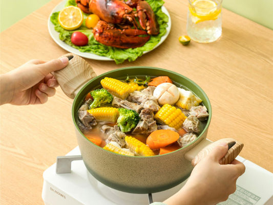 Maniglie resistenti di Pan Non Stick With Heat della casseruola di alluminio di rendimento elevato e coperchio di vetro