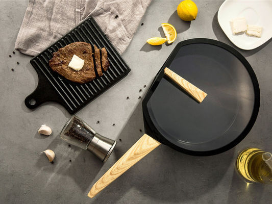 pentole di alluminio 11Inch che friggono la base d'acciaio di Pan Heavy Duty With Stainless
