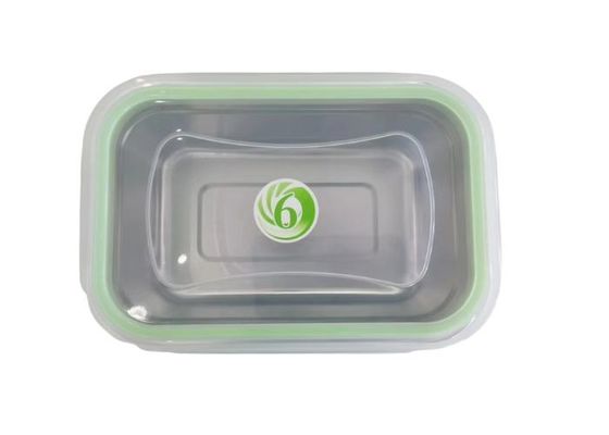 Contenitore in acciaio inossidabile riutilizzabile con coperchio di plastica trasparente di 18 cm