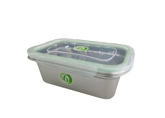Contenitore in acciaio inossidabile riutilizzabile con coperchio di plastica trasparente di 18 cm
