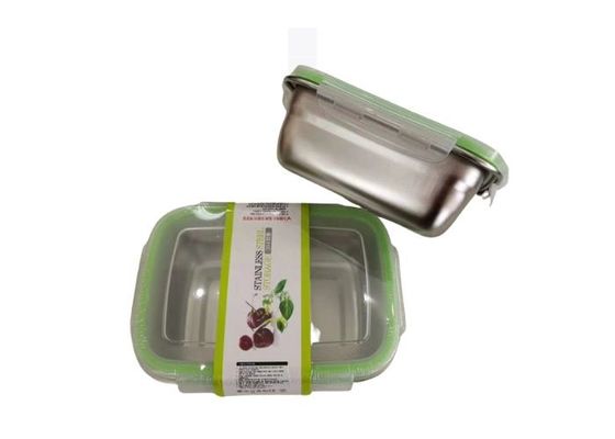 Contenitore in acciaio inossidabile riutilizzabile con coperchio di plastica trasparente di 18 cm