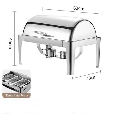 contenitore del riscaldamento dell'alimento del ristorante dell'hotel della stufa dell'alcool del buffet di acciaio inossidabile di 64*50*31cm