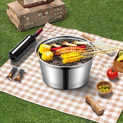 Stufa da barbecue portatile in acciaio inossidabile da 29 cm per campeggio