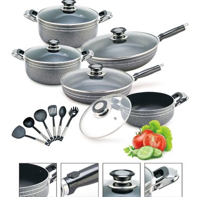 Set di posate e pentole in alluminio non appiccicoso