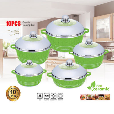 10pcs Nuovo design colata a stampa non adesiva di alluminio utensili da cucina imposta Soup Pot