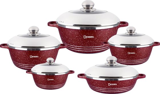 10pcs Nuovo design colata a stampa non adesiva di alluminio utensili da cucina imposta Soup Pot