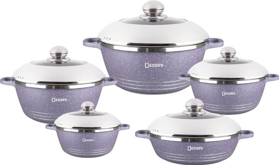 10pcs Nuovo design colata a stampa non adesiva di alluminio utensili da cucina imposta Soup Pot