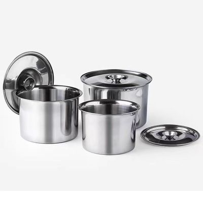 Contenitore rotondo di salsa in acciaio inossidabile con coperchio