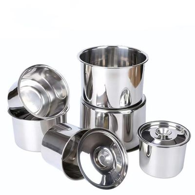 Contenitore rotondo di salsa in acciaio inossidabile con coperchio