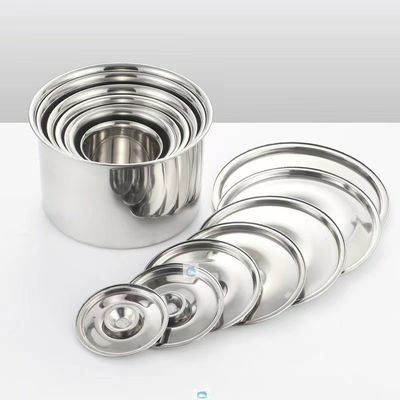 Contenitore rotondo di salsa in acciaio inossidabile con coperchio