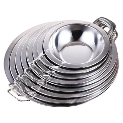 Grado alimentare 18-32 cm Panna in acciaio inossidabile fondo piatto