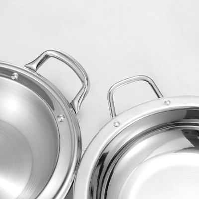 Grado alimentare 18-32 cm Panna in acciaio inossidabile fondo piatto