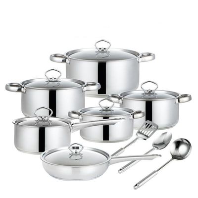 Pot di acciaio inossidabile di qualità alimentare, set di 15 pezzi con accessori
