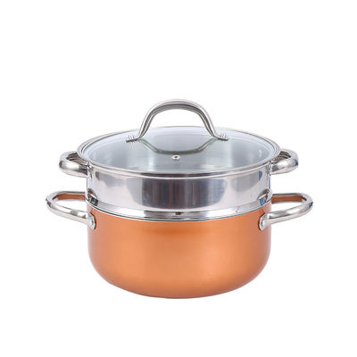 Forno sicuro Orange Aluminum Cookware Set con presa in silicone