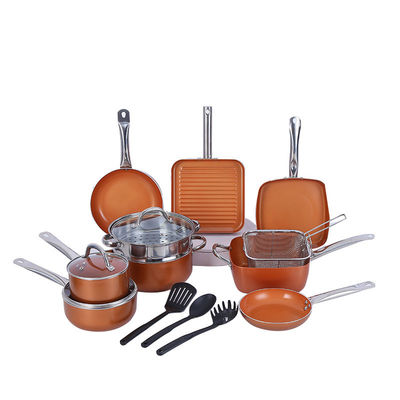 Forno sicuro Orange Aluminum Cookware Set con presa in silicone