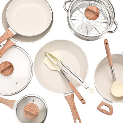 cucina sana piatti in casseruola a 12 pezzi non appiccicosi con coperchio di vetro