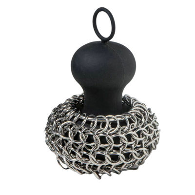 Skillet Pan Cast Iron Scrubber Pulito per piatti con maniglia in silicone