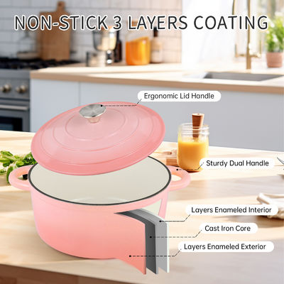5Forno olandese in ghisa smaltato da.5Qt - Perfetto per cucinare pane e pasta acida, sicuro dal forno