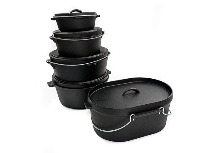 Forno olandese resistente 36.5X29.5X14.3CM Matt Black Interior del ghisa del graffio