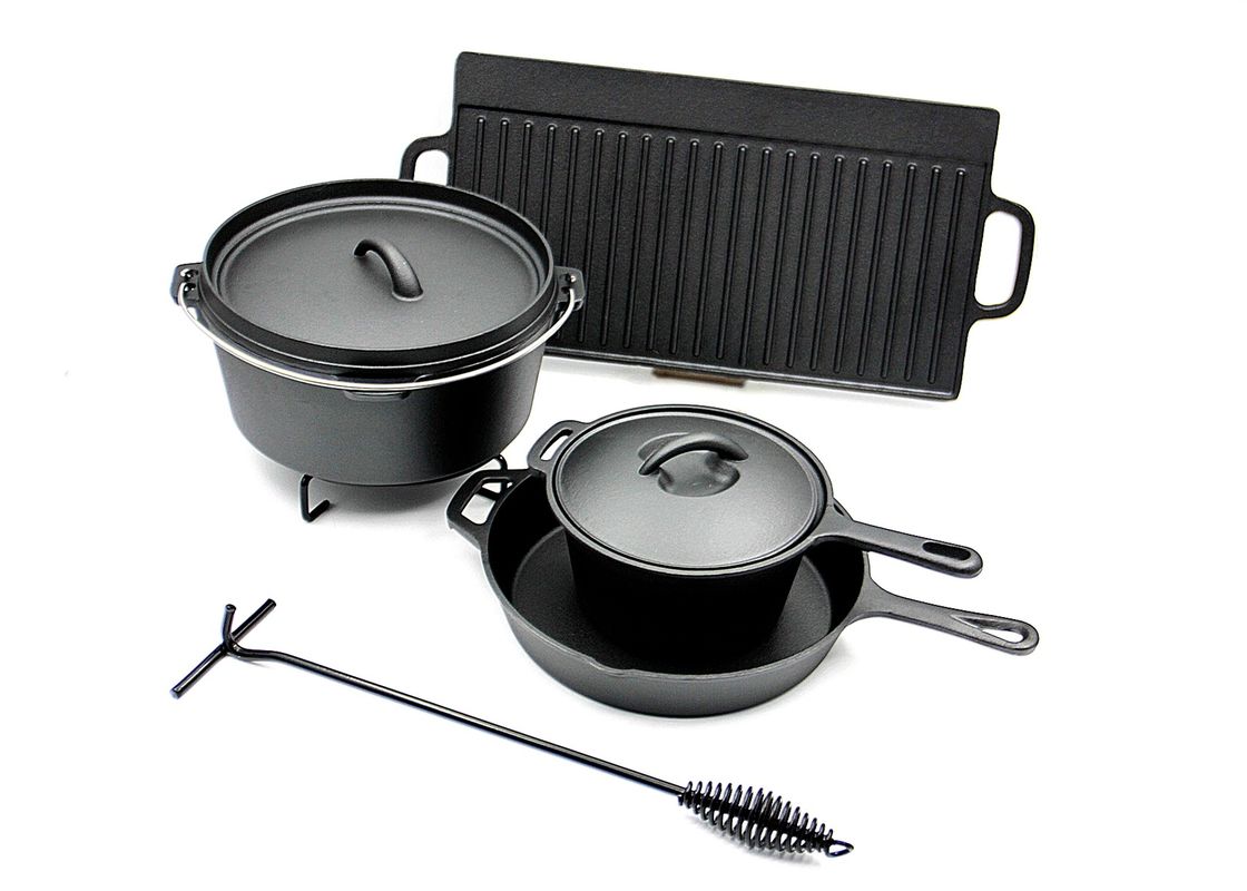 Non bastone che si accampa cucinando il ghisa dell'insieme che frigge i certificati di Pan Set SGE/LFGB/FAD