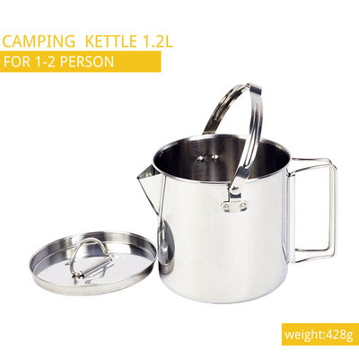 1.2L che si accampa cucinando la piegatura dell'insieme tratta il bollitore di tè di campeggio di acciaio inossidabile