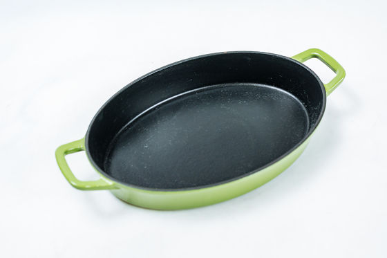 Ghisa del ODM dell'OEM che frigge lo SGS della pentola di Pan Easy Lifting Oval Roasting