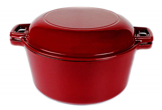 casseruola 2 del ghisa 4.8L in 1 forno olandese del ghisa con il coperchio della padella