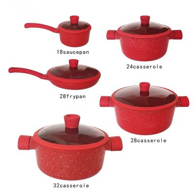 Padelle di alluminio a 10 pezzi resistenti agli graffi ideali per cucinare